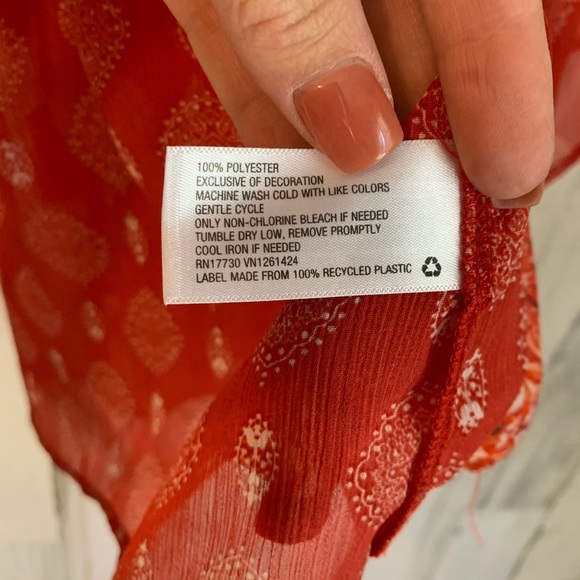 Exhilaration Sheer Orange Cardigan - Picture 5 of 5